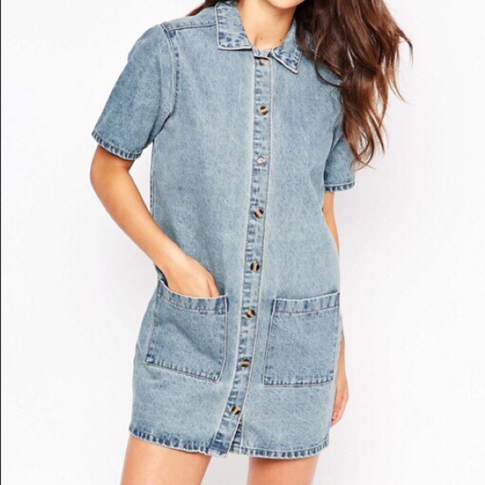 Asos Glamorous Denim Shirt Dress